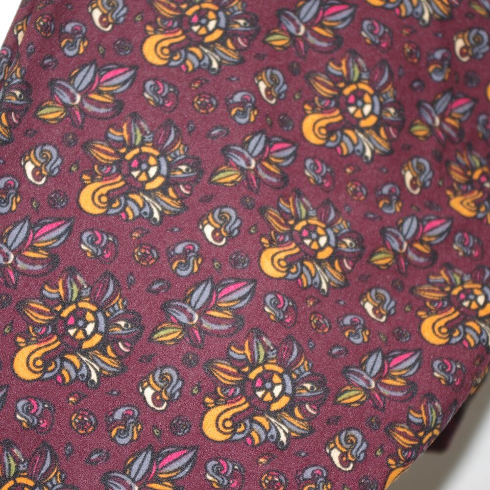 LuLaRoe TC Tall and Curvy Leggings Fall Medallion Print Burgundy Blue Pink - Picture 2 of 3